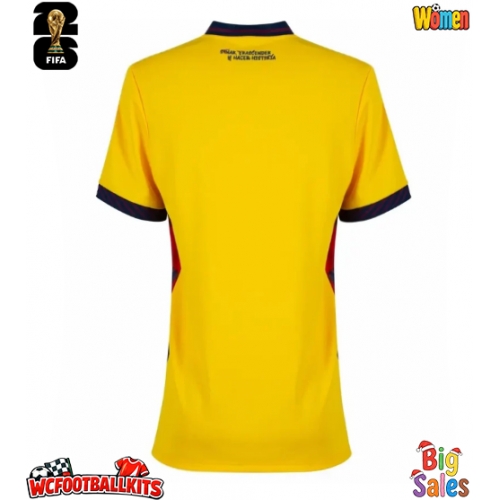 Ecuador Replica Home Stadium Shirt for Women World Cup 2026 Short Sleeve